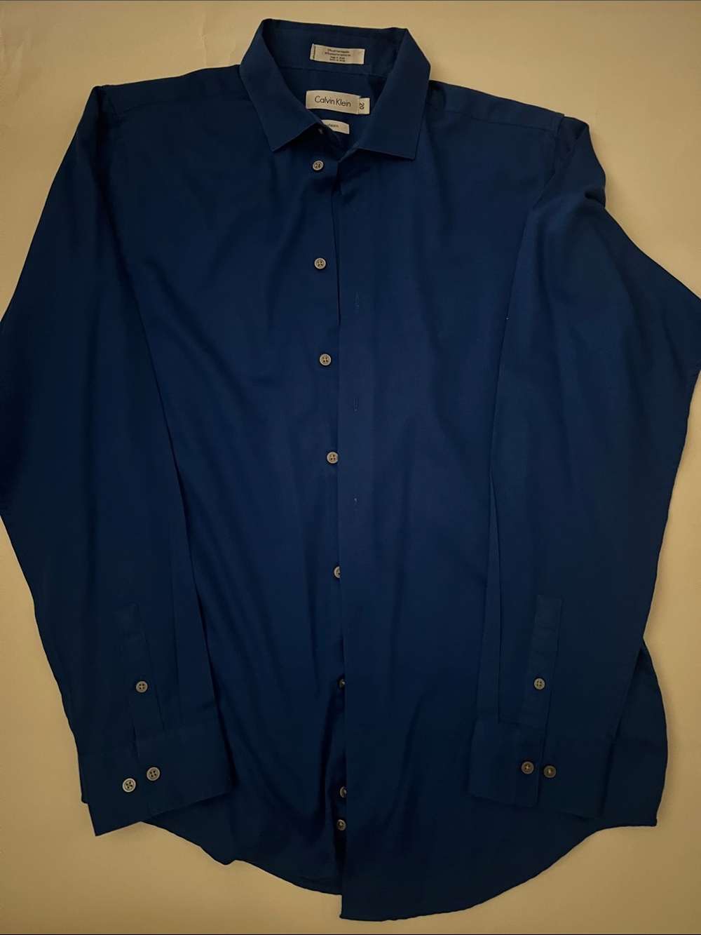 Calvin Klein Navy Blue Button-Down Dress Shirt